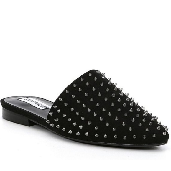 Steve Madden studded spikes flats slides black size US 6,5 - Picture 1 of 9